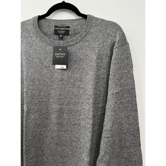 NWT NORDSTROM Men's Size 2XL Cotton & Cashmere Blend Crewneck Sweater Grey - Picture 11 of 12